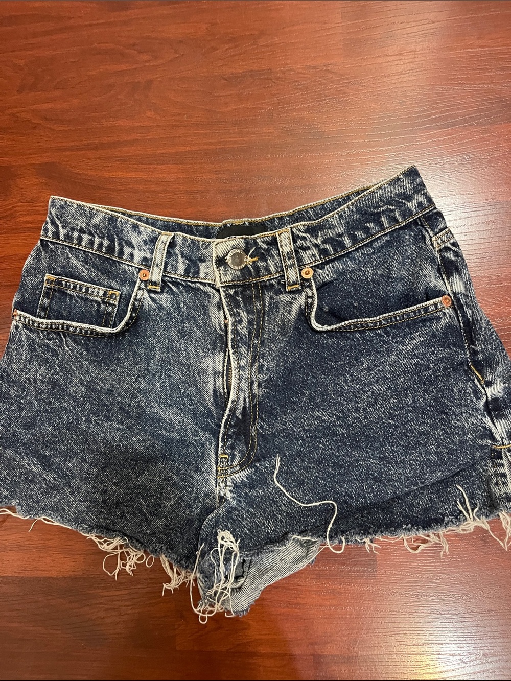 Kittenish Black Acid Wash High-Rise Denim Shorts